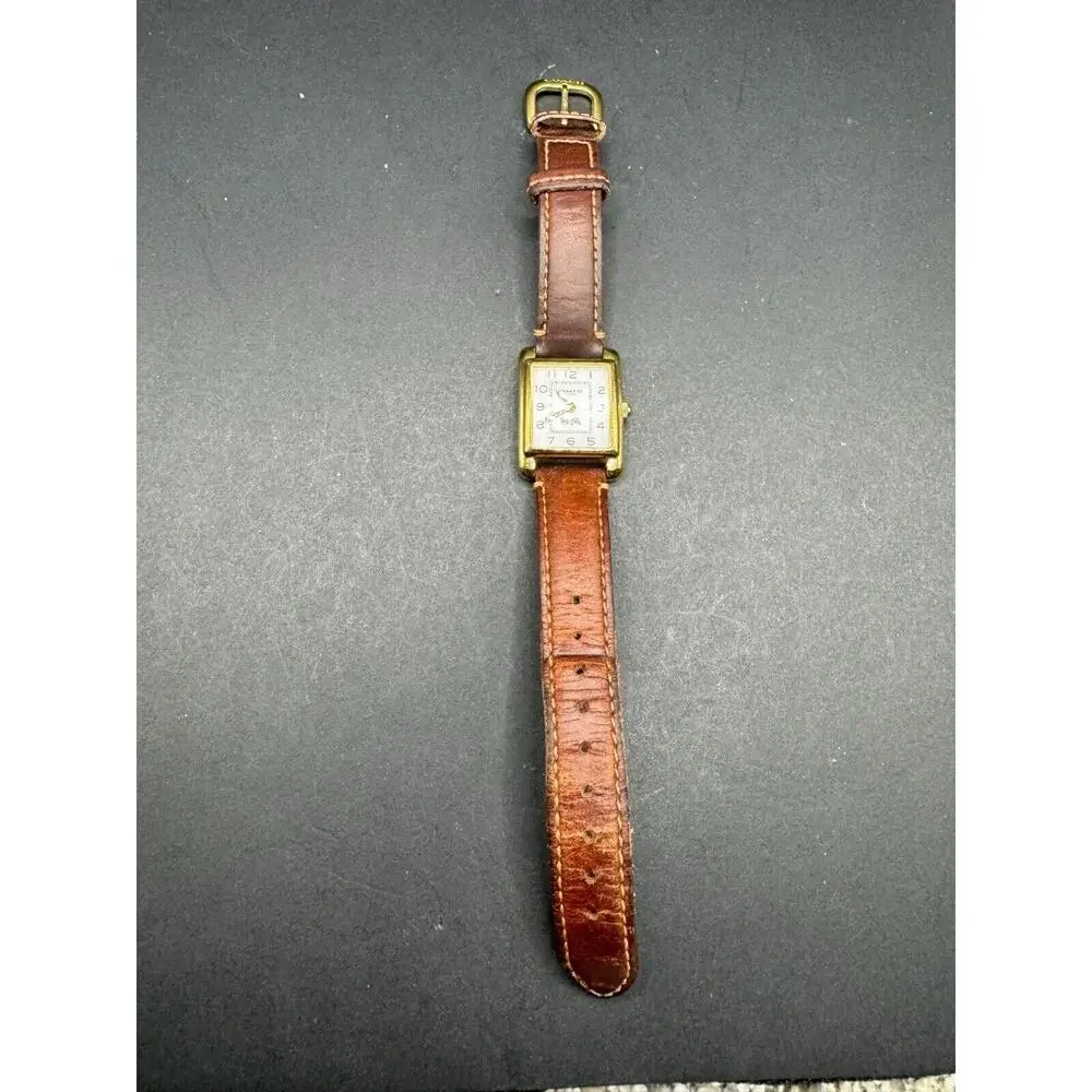 Coach Stainless Steel Gold Tone Square Watch CA.88.7.34.0914 White Dial Working - Picture 2 of 11